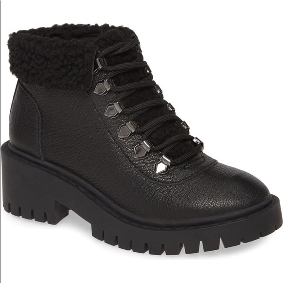 Kelsi Dagger Leather Navigate Heeled Hiker Boots - Picture 2 of 6